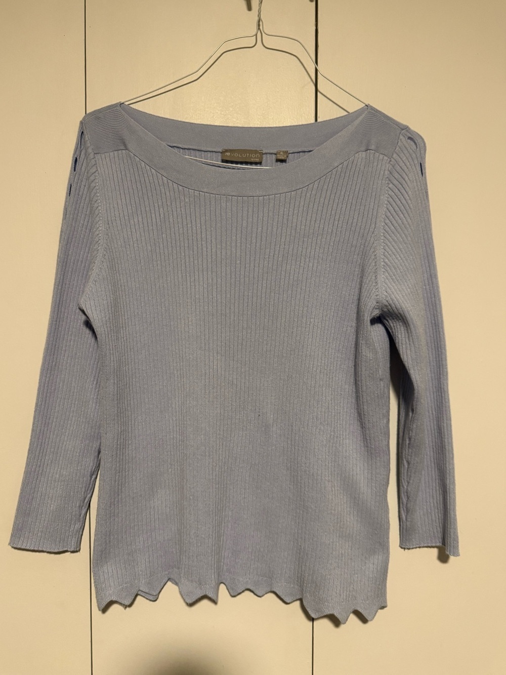 Evolution by Cyrus Blue Boatneck Sweater size XL